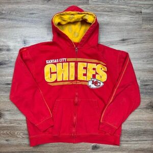 red kansas city chiefs NFL embroidered logo zip up hoodie